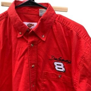 Dale Earnhardt Jr Men’s Short Sleeve Casual Shirt Embroidered Logo Size Large